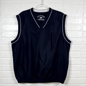 Cutter & Buck Vest Mens Large Navy Mesh Lined Contrast Trim Windbreaker Golfcore
